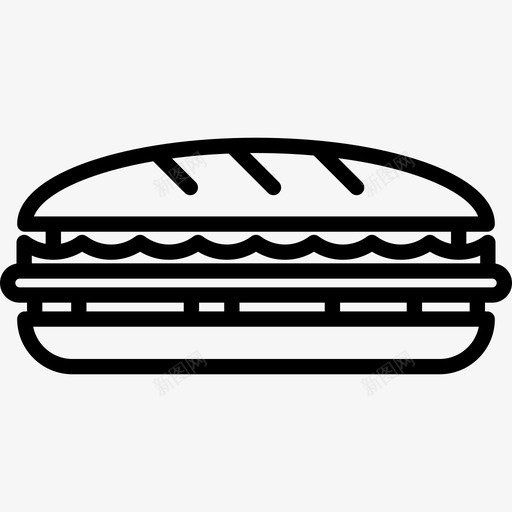 三明治快餐直系图标svg_新图网 https://ixintu.com 三明治 快餐 直系