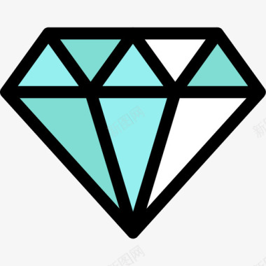 钻石时尚线性颜色爱情套装图标图标