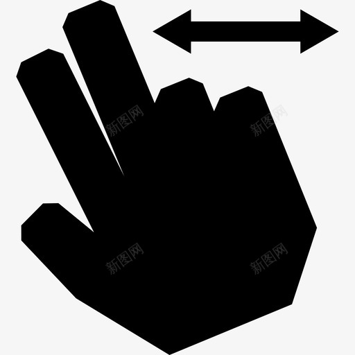 两个手指水平滑动触摸手势图标svg_新图网 https://ixintu.com 两个手指水平滑动 触摸手势