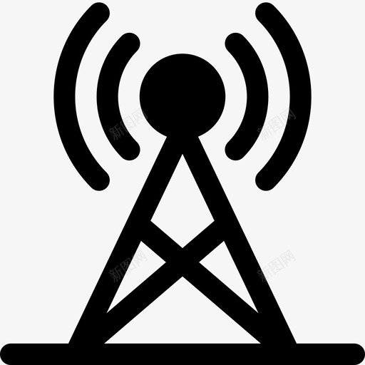 天线无线电信号图标svg_新图网 https://ixintu.com 信号 发射机 基础设施和建设填充 塔 天线 无线电 波