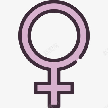 维纳斯线性妇女节元素线性颜色图标图标