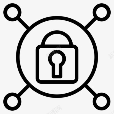 锁连接黑客安全图标图标