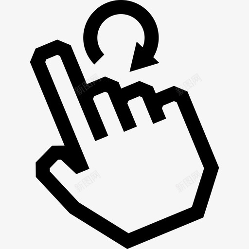 一个手指旋转触摸触摸手势轮廓图标svg_新图网 https://ixintu.com 一个手指旋转 触摸 触摸手势轮廓