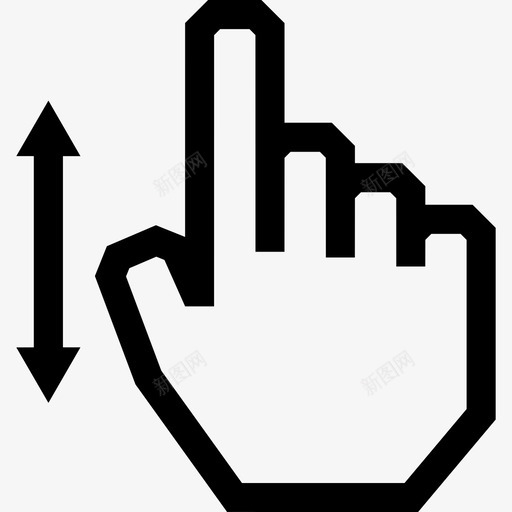 一个手指垂直滑动触摸手势轮廓图标svg_新图网 https://ixintu.com 一个手指垂直滑动 触摸手势轮廓