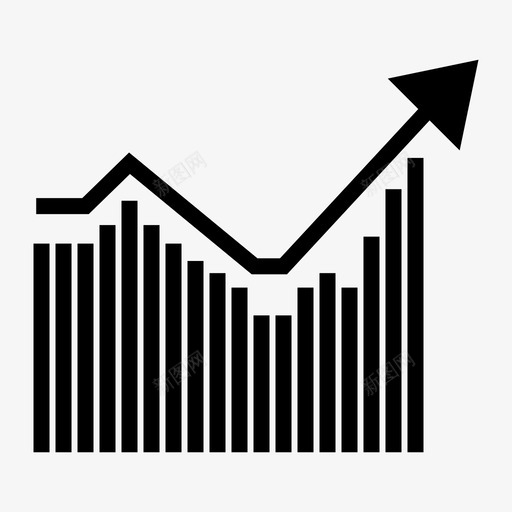 增加累积条形图图标svg_新图网 https://ixintu.com 上升 增加 增长 收益 条形图 累积 财务 银行