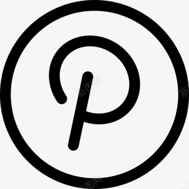 Pinterest社交媒体最小界面和网络图标图标