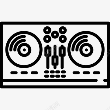 DJ混音器音乐音乐节图标图标