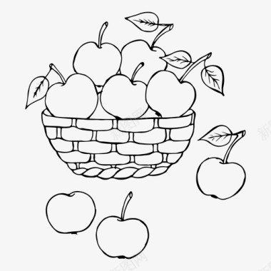 果篮苹果秋天图标图标