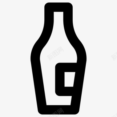 瓶子酒店元素粗体圆形图标图标