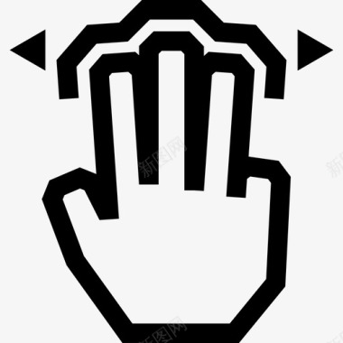 三个手指水平拖动触摸触摸手势轮廓图标图标
