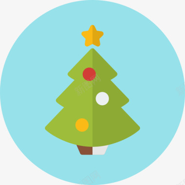 圣诞树彩色圣诞系列填充图标图标