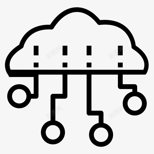 云网络连接数据图标svg_新图网 https://ixintu.com 云网络 互联网 在线 数据 计算机网络和数据库 连接