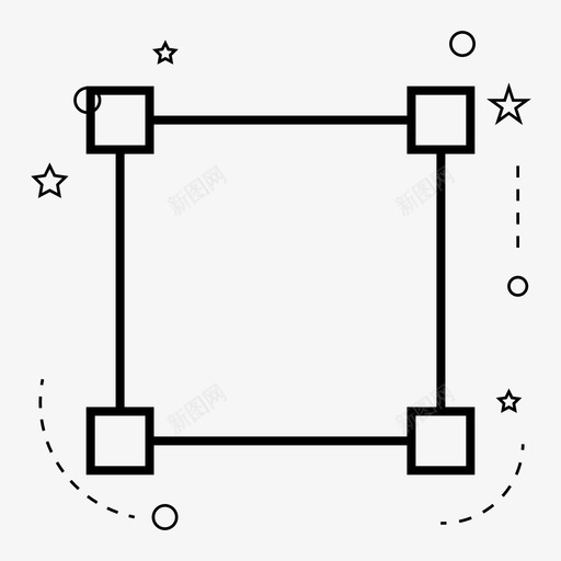 路径点矩形图标svg_新图网 https://ixintu.com 点 矩形 设计 路径