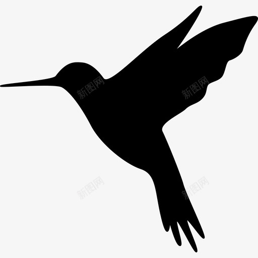 蜂鸟动物鸟的剪影图标svg_新图网 https://ixintu.com 动物 蜂鸟 鸟的剪影