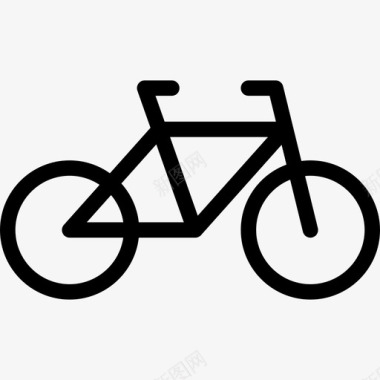 自行车夏季运动直线型图标图标