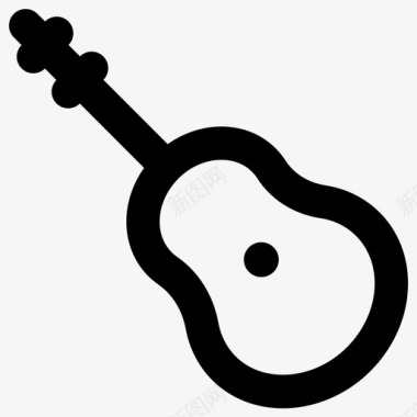 吉他多媒体元素大胆圆润图标图标