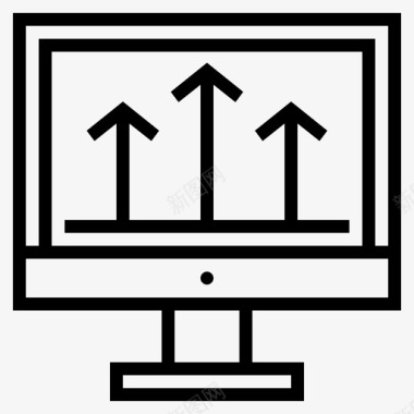 商务电脑增加利润工作电脑图标图标