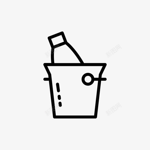 瓶桶香槟图标svg_新图网 https://ixintu.com 冷饮 咖啡和食物 桶 瓶 食物 香槟
