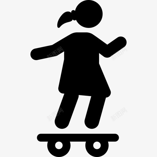 滑板交通儿童节图标svg_新图网 https://ixintu.com 交通 儿童节 滑板