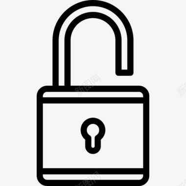解锁财产安全线性图标图标