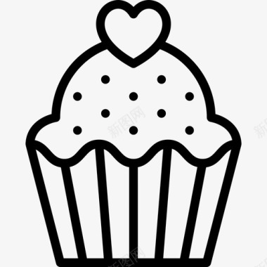 可爱的纸杯蛋糕食物圣瓦伦丁系列图标图标