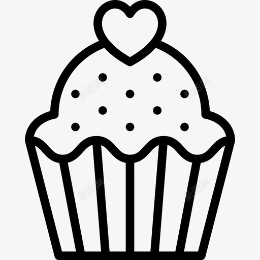 可爱的纸杯蛋糕食物圣瓦伦丁系列图标svg_新图网 https://ixintu.com 可爱的纸杯蛋糕 圣瓦伦丁系列 食物