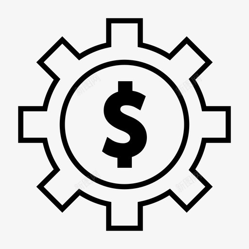 工作福利收入图标svg_新图网 https://ixintu.com 利润 工作 收入 收益 福利 设置 银行