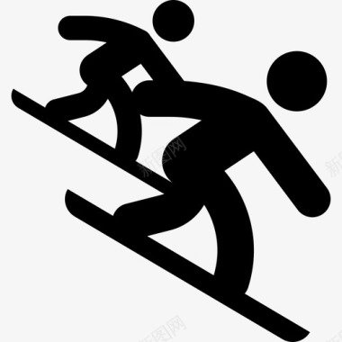 滑雪板比赛体育奥运会图标图标