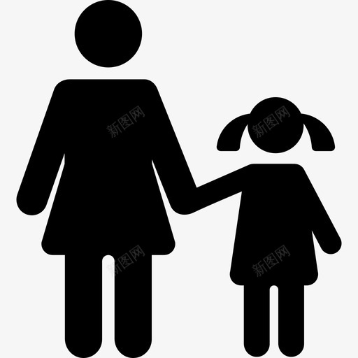 母女家庭类型填充图标svg_新图网 https://ixintu.com 填充 家庭类型 母女