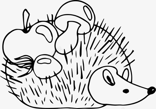 刺猬动物苹果图标图标