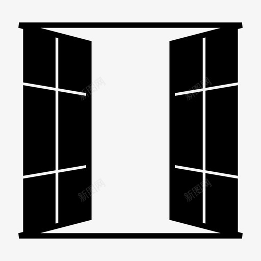 窗口显示窗口房屋图标svg_新图网 https://ixintu.com 室内 家庭设备图示符 房屋 显示窗口 窗口