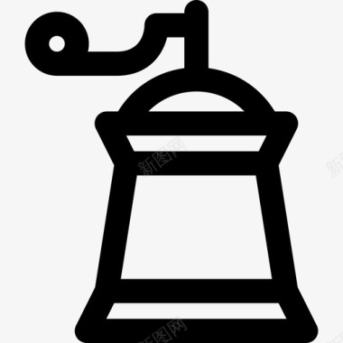 咖啡研磨机时尚复古线性图标图标