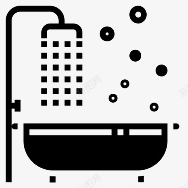 浴室浴缸淋浴器图标图标