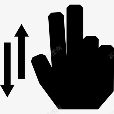 触摸两个手指垂直滚动图标图标