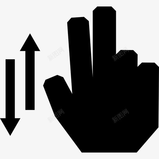 触摸两个手指垂直滚动图标svg_新图网 https://ixintu.com 两个手指垂直滚动 触摸