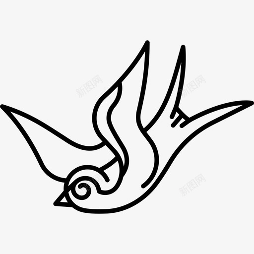 鸟动物古董纹身图标svg_新图网 https://ixintu.com 动物 古董纹身 鸟