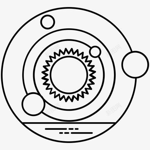 太阳系星系轨道图标svg_新图网 https://ixintu.com 太空 太阳系 宇宙 星系 科技线图标 轨道