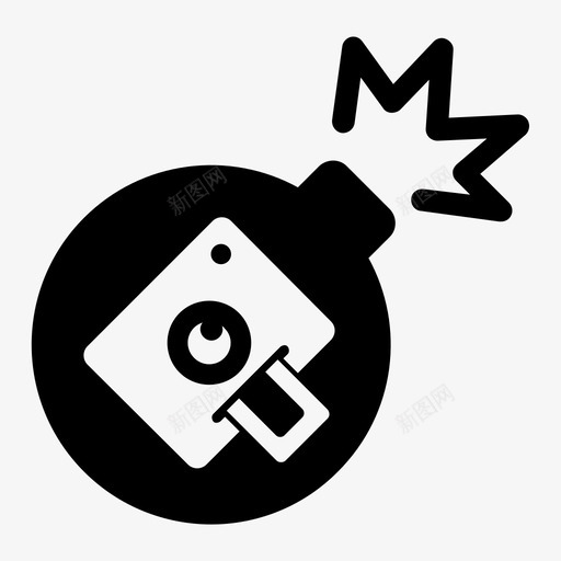 炸弹摄像头社交图标svg_新图网 https://ixintu.com 摄像头 摄像头字形 炸弹 社交