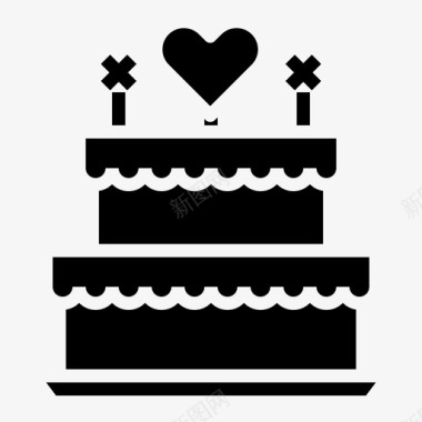 蛋糕生日蛋糕心图标图标