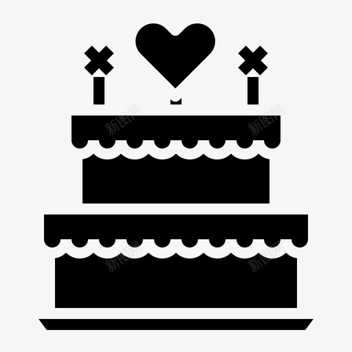 蛋糕生日蛋糕心图标svg_新图网 https://ixintu.com 心 情人节固体 爱 生日蛋糕 蛋糕
