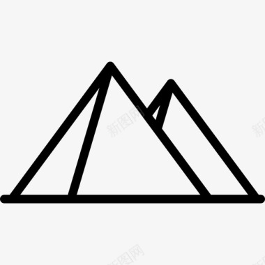 金字塔线性纪念碑直线型图标图标