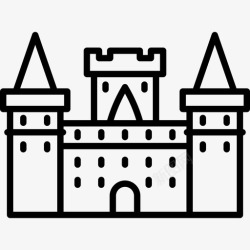城堡建筑群城堡建筑群线性图标高清图片