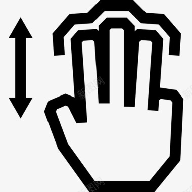 三个手指垂直拖动触摸触摸手势轮廓图标图标