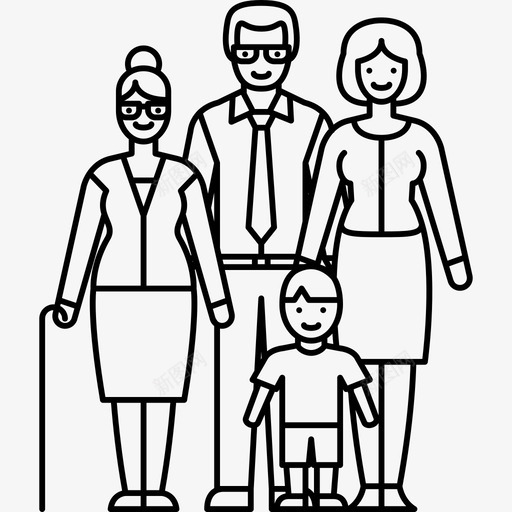 已婚夫妇有外婆和孩子人家庭是直系的图标svg_新图网 https://ixintu.com 人 家庭是直系的 已婚夫妇有外婆和孩子