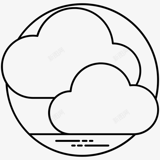 云自然朦胧图标svg_新图网 https://ixintu.com 云 互联网和网络线 天气 天空 朦胧 自然