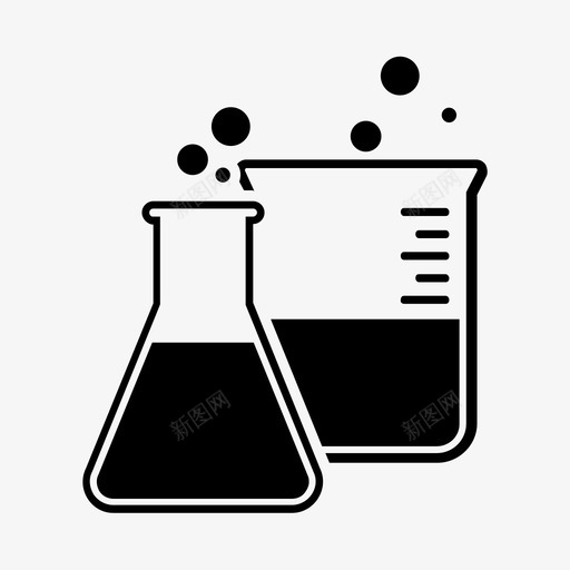 烧瓶和烧杯实验室科学图标svg_新图网 https://ixintu.com 实验室 烧瓶和烧杯 科学