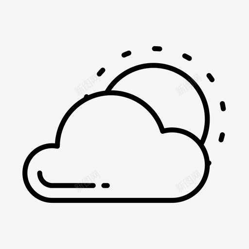 云和太阳大气元素图标svg_新图网 https://ixintu.com 云和太阳 元素 大气 天气