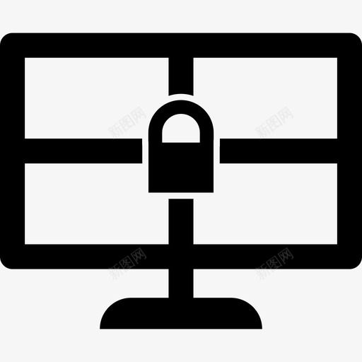 锁定计算机技术网络安全线图标svg_新图网 https://ixintu.com 技术 网络安全线 锁定计算机