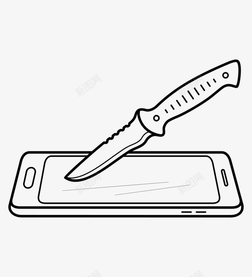 智能手机碰撞测试刀刮屏图标svg_新图网 https://ixintu.com 智能手机碰撞测试刀刮屏