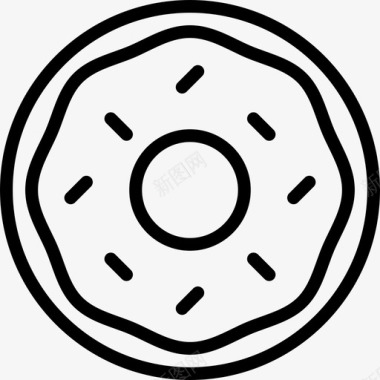 甜甜圈快餐直系图标图标